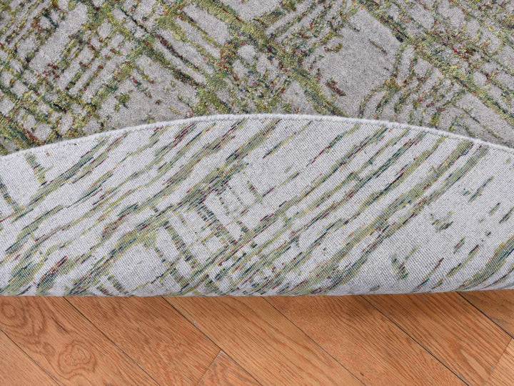 5'10" x 5'10" New Hand Loomed Grey Wool Round Oriental Rug - MOA10287712