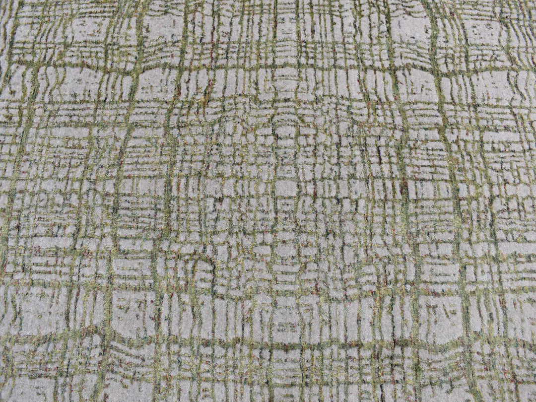 5'10" x 5'10" New Hand Loomed Grey Wool Round Oriental Rug - MOA10287712