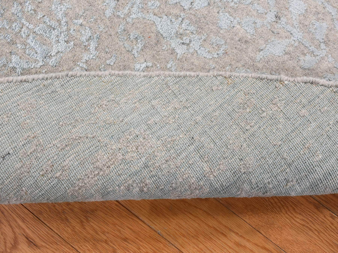 6'0" x 6'0" New Hand Loomed Grey Wool Round Oriental Rug - MOA10287713