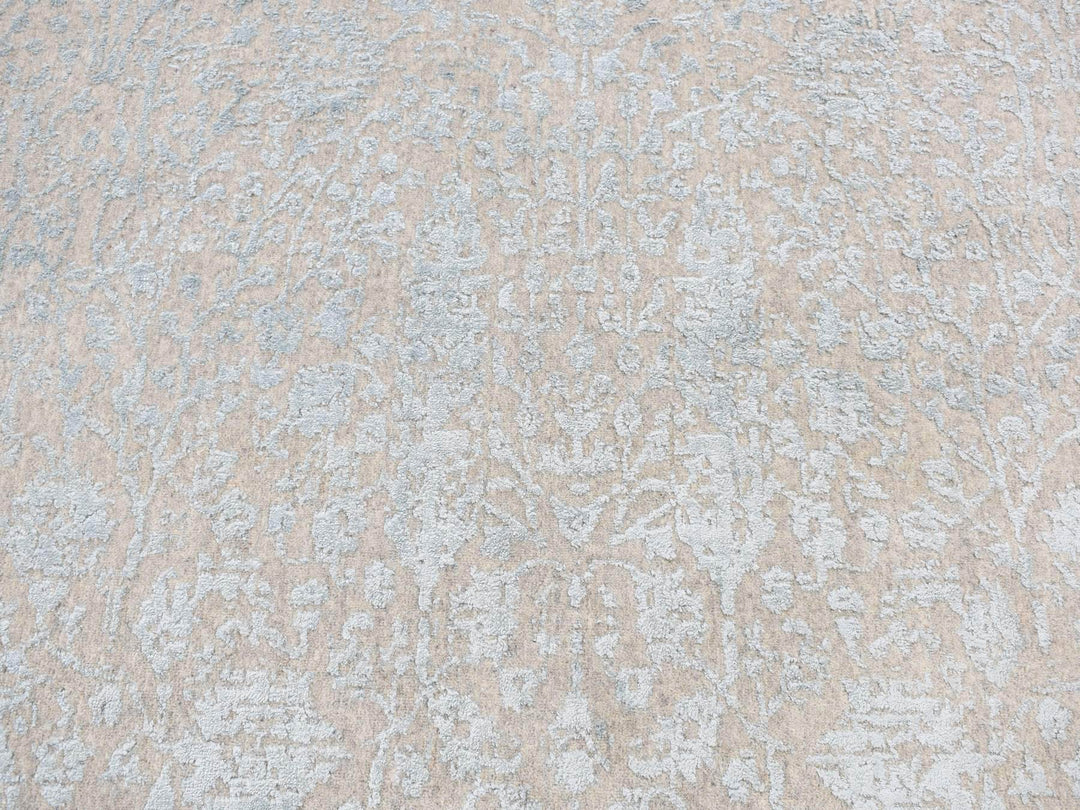 6'0" x 6'0" New Hand Loomed Grey Wool Round Oriental Rug - MOA10287713