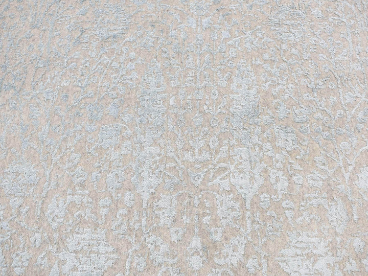 6'0" x 6'0" New Hand Loomed Grey Wool Round Oriental Rug - MOA10287713