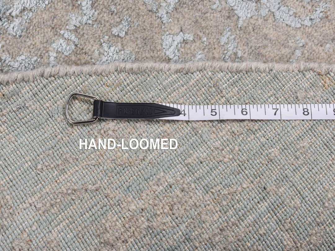 6'0" x 6'0" New Hand Loomed Grey Wool Round Oriental Rug - MOA10287713