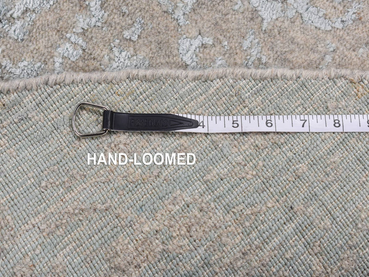 6'0" x 6'0" New Hand Loomed Grey Wool Round Oriental Rug - MOA10287713