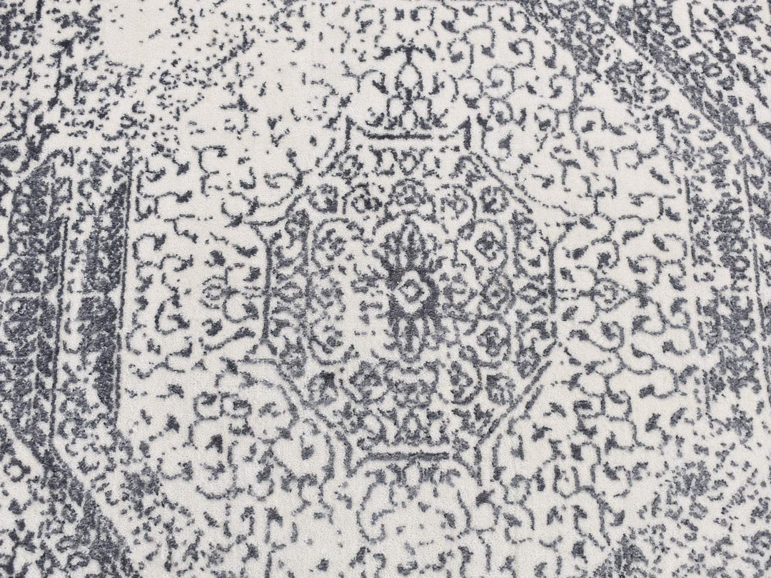 6'0" x 6'0" New Hand Loomed Ivory Wool Round Oriental Rug - MOA10287714