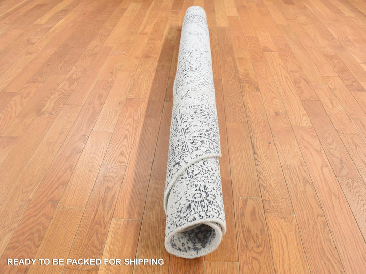 6'0" x 6'0" New Hand Loomed Ivory Wool Round Oriental Rug - MOA10287714