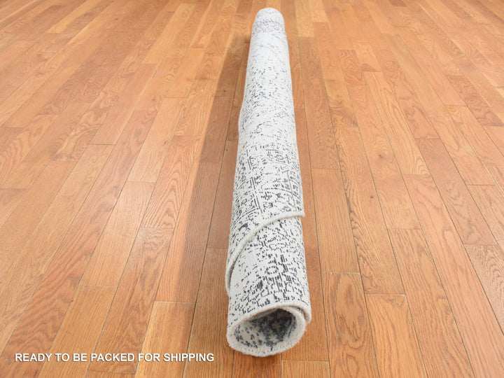 6'0" x 6'0" New Hand Loomed Ivory Wool Round Oriental Rug - MOA10287715