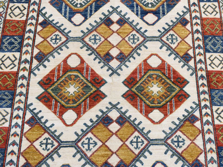 4'10" x 7'0" New Hand Knotted Ivory Wool Rectangle Oriental Rug - MOA10287764