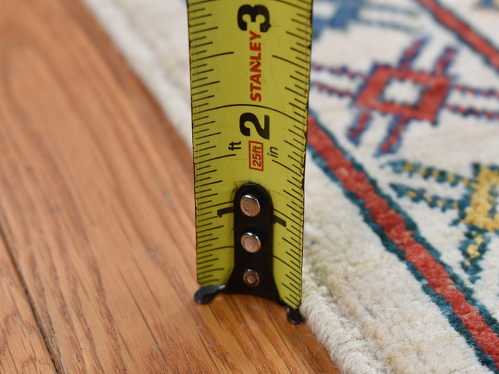 4'10" x 7'0" New Hand Knotted Ivory Wool Rectangle Oriental Rug - MOA10287764