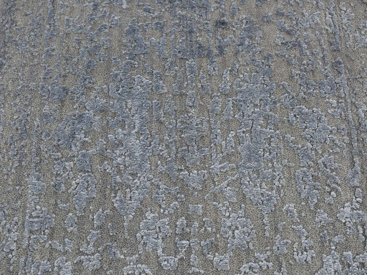 2'0" x 2'10" New Hand Loomed Grey Wool & Silk Rectangle Oriental Rug - MOA10287804