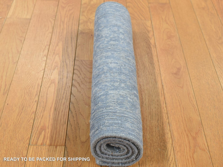 2'0" x 2'10" New Hand Loomed Grey Wool & Silk Rectangle Oriental Rug - MOA10287804