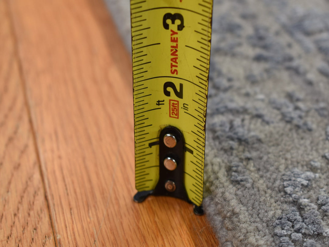 2'0" x 2'10" New Hand Loomed Grey Wool & Silk Rectangle Oriental Rug - MOA10287804