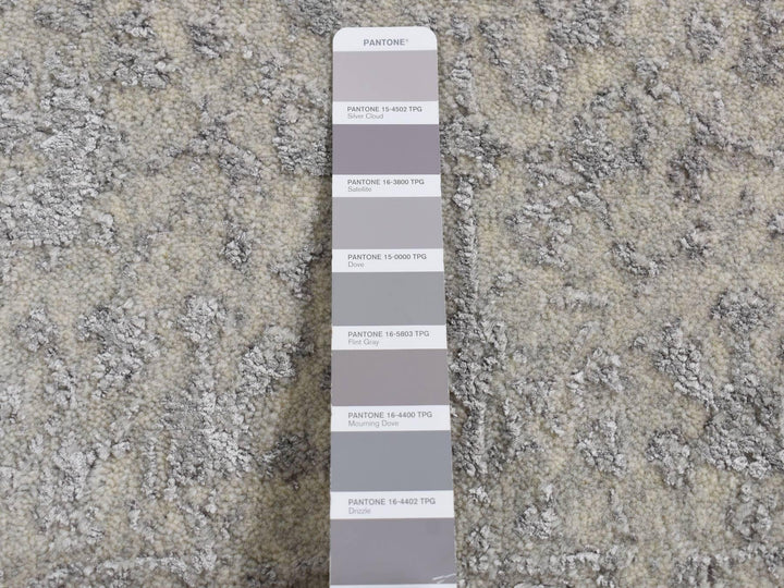 2'0" x 3'0" New Hand Loomed Grey Wool & Silk Rectangle Oriental Rug - MOA10287812