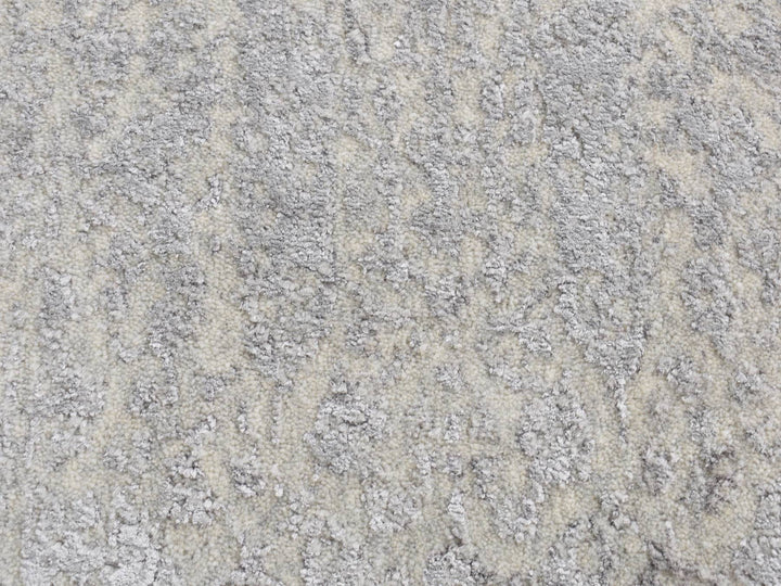 2'0" x 3'0" New Hand Loomed Grey Wool & Silk Rectangle Oriental Rug - MOA10287812