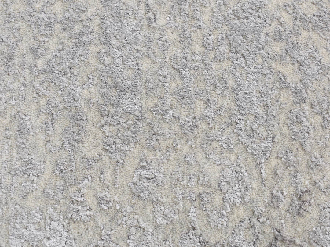 2'0" x 3'0" New Hand Loomed Grey Wool & Silk Rectangle Oriental Rug - MOA10287812