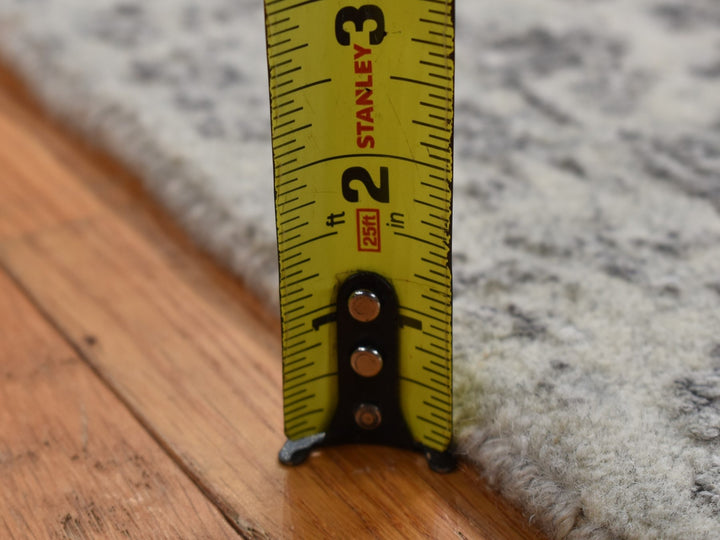 2'0" x 3'0" New Hand Loomed Grey Wool & Silk Rectangle Oriental Rug - MOA10287812