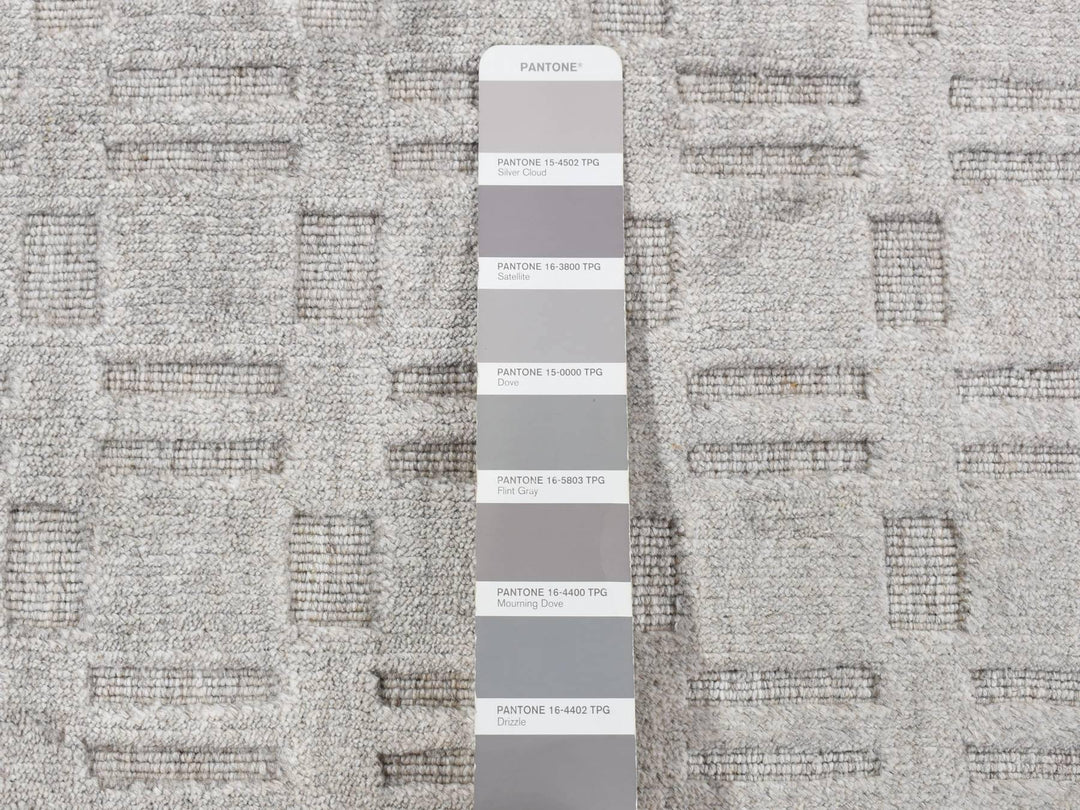 2'0" x 3'0" New Hand Loomed Grey Wool Rectangle Oriental Rug - MOA10287823