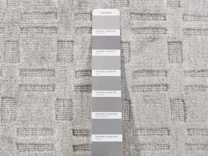 2'0" x 3'0" New Hand Loomed Grey Wool Rectangle Oriental Rug - MOA10287823