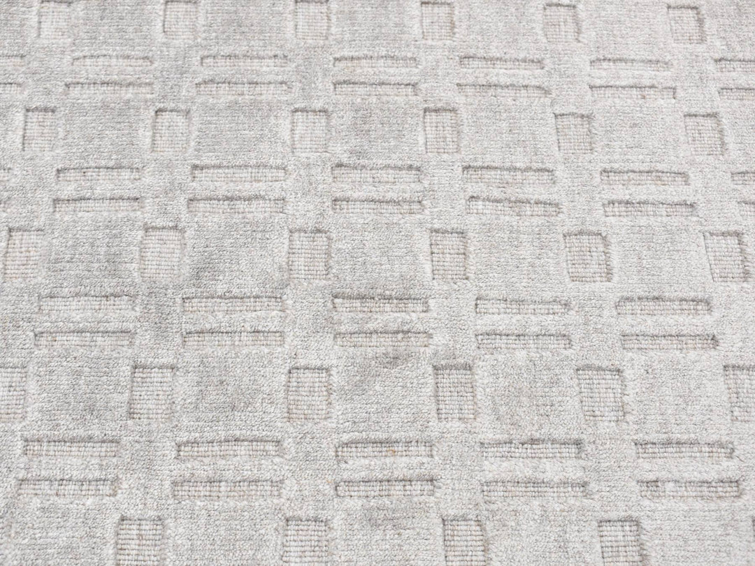 2'0" x 3'0" New Hand Loomed Grey Wool Rectangle Oriental Rug - MOA10287823