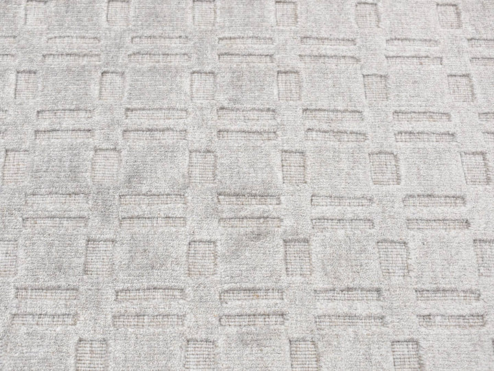 2'0" x 3'0" New Hand Loomed Grey Wool Rectangle Oriental Rug - MOA10287823