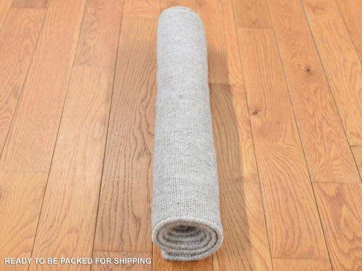 2'0" x 3'0" New Hand Loomed Grey Wool Rectangle Oriental Rug - MOA10287823