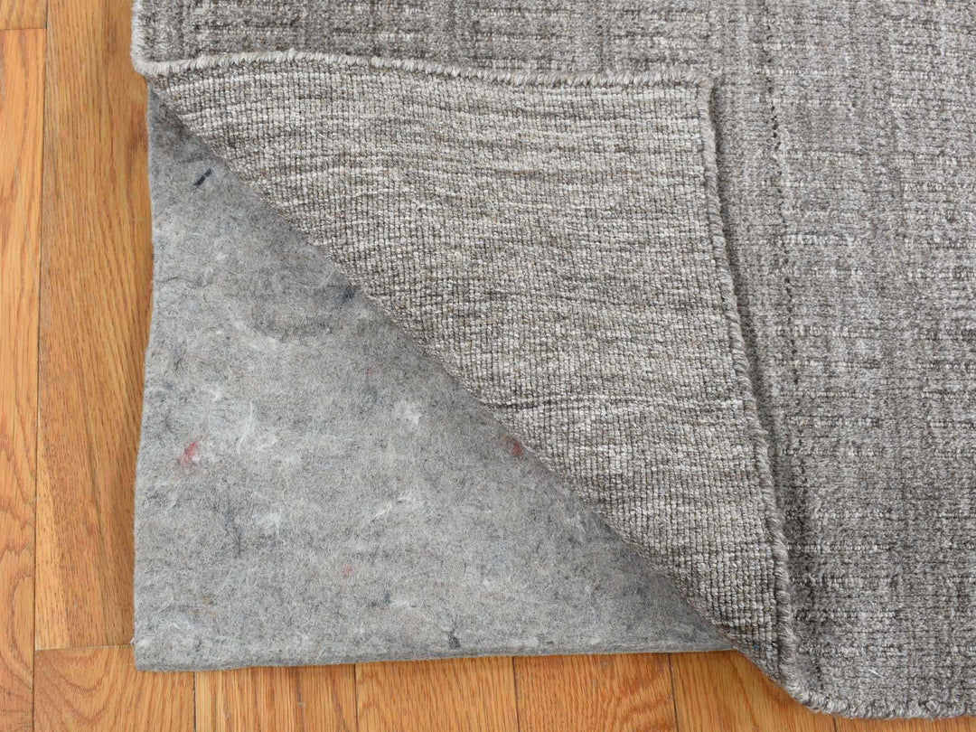 2'0" x 3'0" New Hand Loomed Grey Wool Rectangle Oriental Rug - MOA10287825