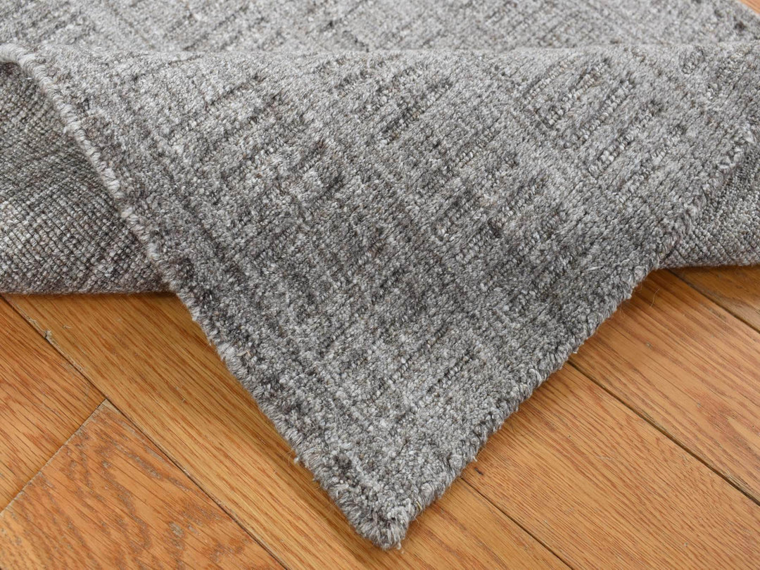 2'0" x 3'0" New Hand Loomed Grey Wool Rectangle Oriental Rug - MOA10287825