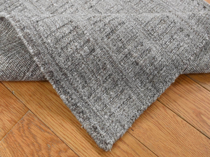 2'0" x 3'0" New Hand Loomed Grey Wool Rectangle Oriental Rug - MOA10287825