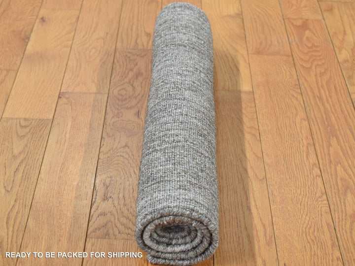 2'0" x 3'0" New Hand Loomed Grey Wool Rectangle Oriental Rug - MOA10287825