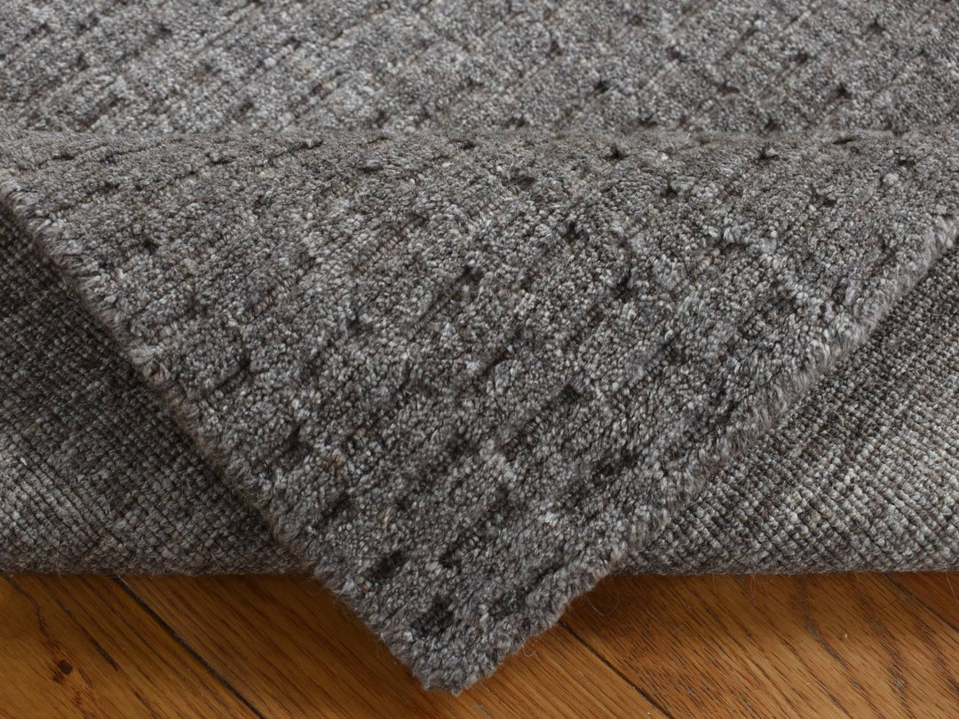 2'0" x 3'0" New Hand Loomed Grey Wool Rectangle Oriental Rug - MOA10287830