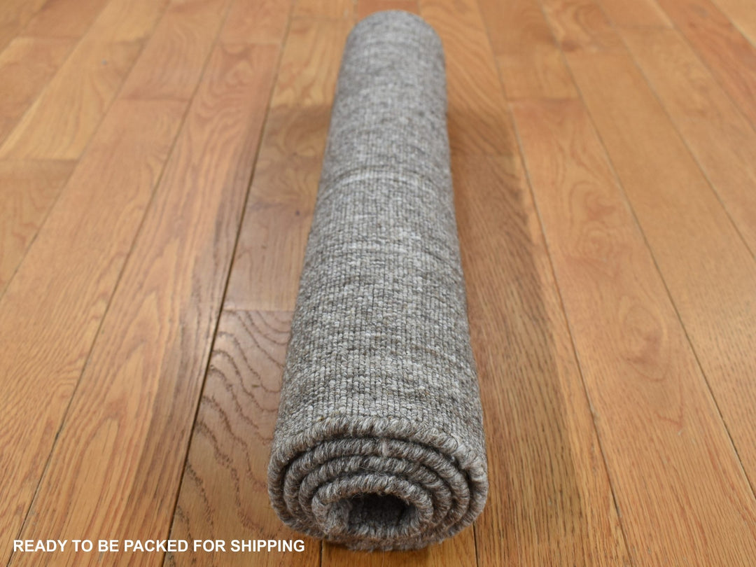 2'0" x 3'0" New Hand Loomed Grey Wool Rectangle Oriental Rug - MOA10287830