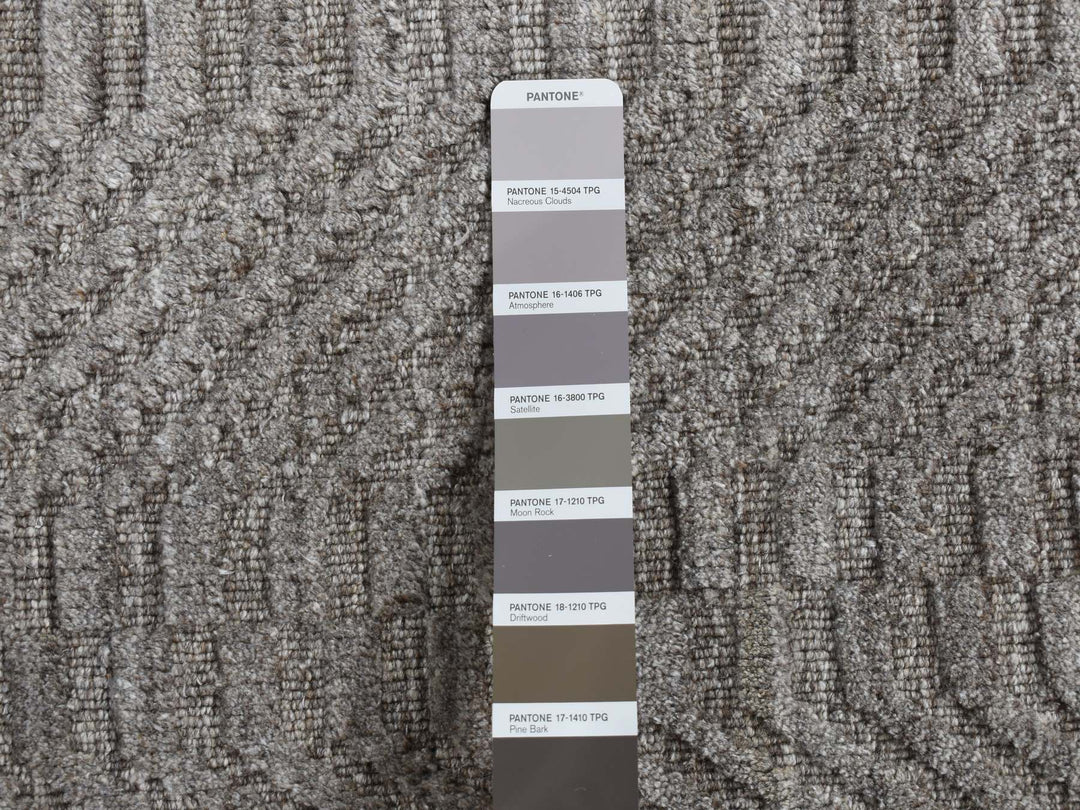 2'0" x 3'0" New Hand Loomed Grey Wool Rectangle Oriental Rug - MOA10287835