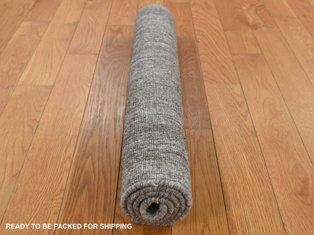 2'0" x 3'0" New Hand Loomed Grey Wool Rectangle Oriental Rug - MOA10287835