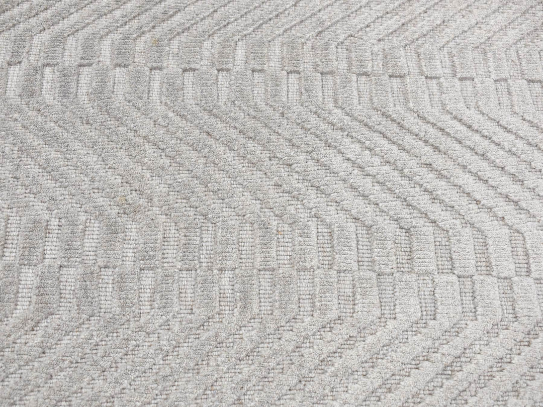 2'0" x 3'0" New Hand Loomed Grey Wool & Silk Rectangle Oriental Rug - MOA10287838