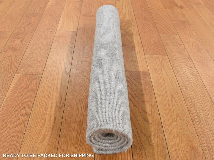 2'0" x 3'0" New Hand Loomed Grey Wool & Silk Rectangle Oriental Rug - MOA10287838