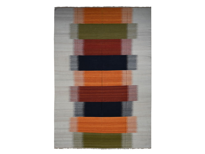 10'0" x 14'4" New Hand Woven Ivory Wool Rectangle Oriental Rug - MOA10287884