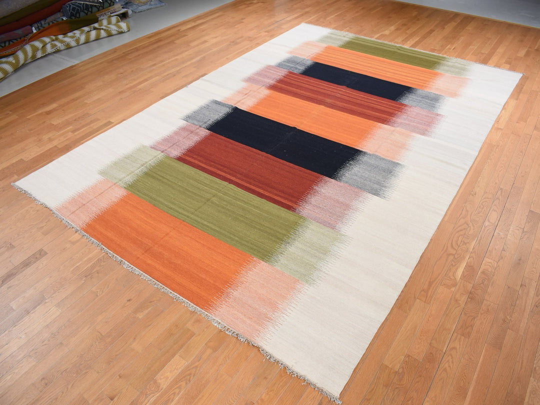 10'0" x 14'4" New Hand Woven Ivory Wool Rectangle Oriental Rug - MOA10287884