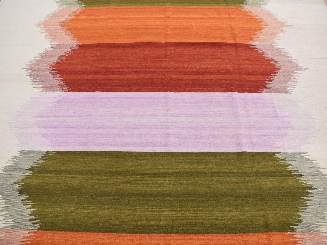 10'0" x 14'8" New Hand Woven Ivory Wool Rectangle Oriental Rug - MOA10287891