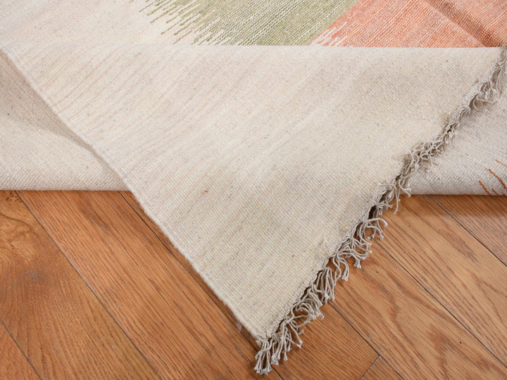 9'0" x 12'6" New Hand Woven Ivory Wool Rectangle Oriental Rug - MOA10287895