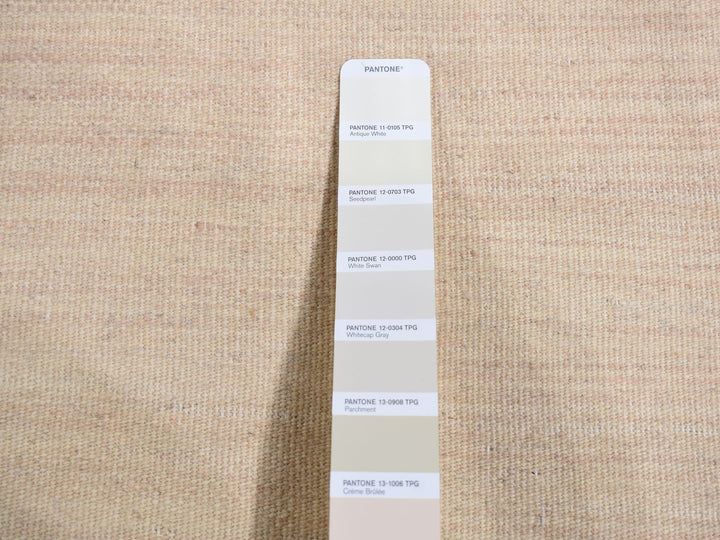 9'0" x 12'6" New Hand Woven Ivory Wool Rectangle Oriental Rug - MOA10287895