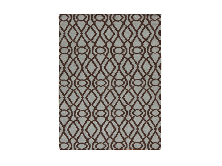 4'3" x 5'10" New Hand Woven Green Wool Rectangle Oriental Rug - MOA10287901