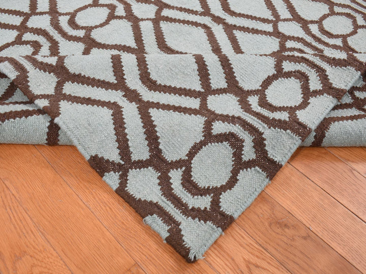 4'3" x 5'10" New Hand Woven Green Wool Rectangle Oriental Rug - MOA10287901