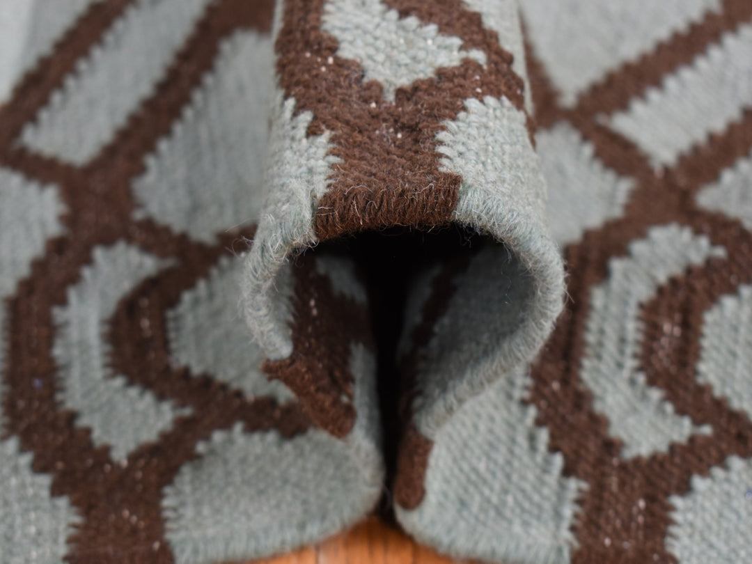 4'3" x 5'10" New Hand Woven Green Wool Rectangle Oriental Rug - MOA10287901