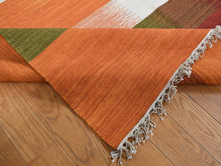 9'1" x 12'6" New Hand Woven Ivory Wool Rectangle Oriental Rug - MOA10287909