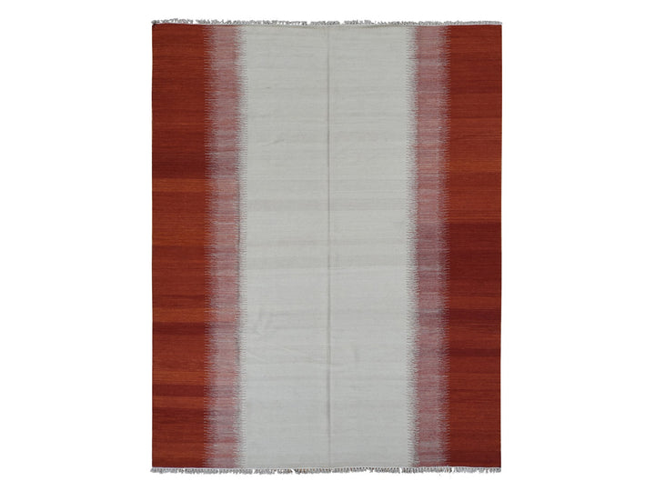 8'0" x 10'2" New Hand Woven Ivory Wool Rectangle Oriental Rug - MOA10287910