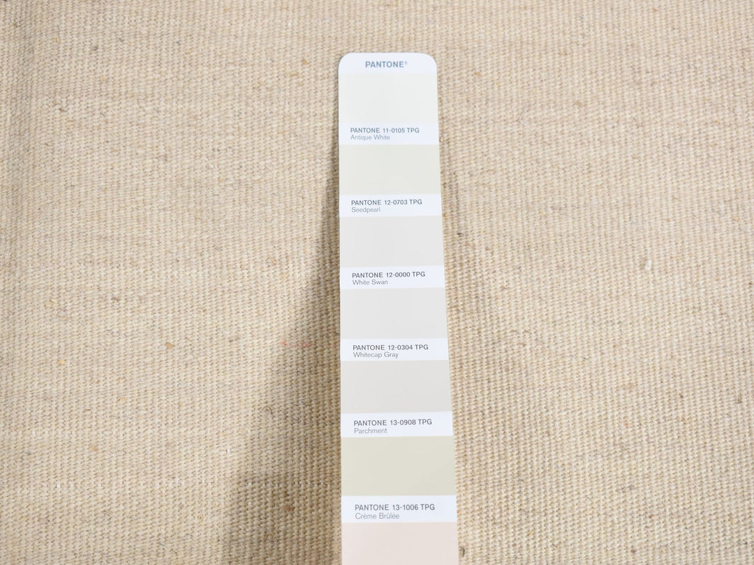 8'0" x 10'2" New Hand Woven Ivory Wool Rectangle Oriental Rug - MOA10287910