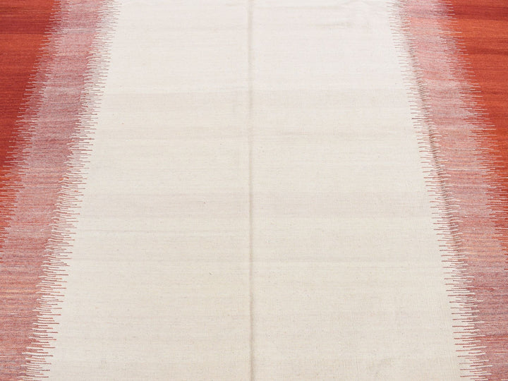 8'0" x 10'2" New Hand Woven Ivory Wool Rectangle Oriental Rug - MOA10287910