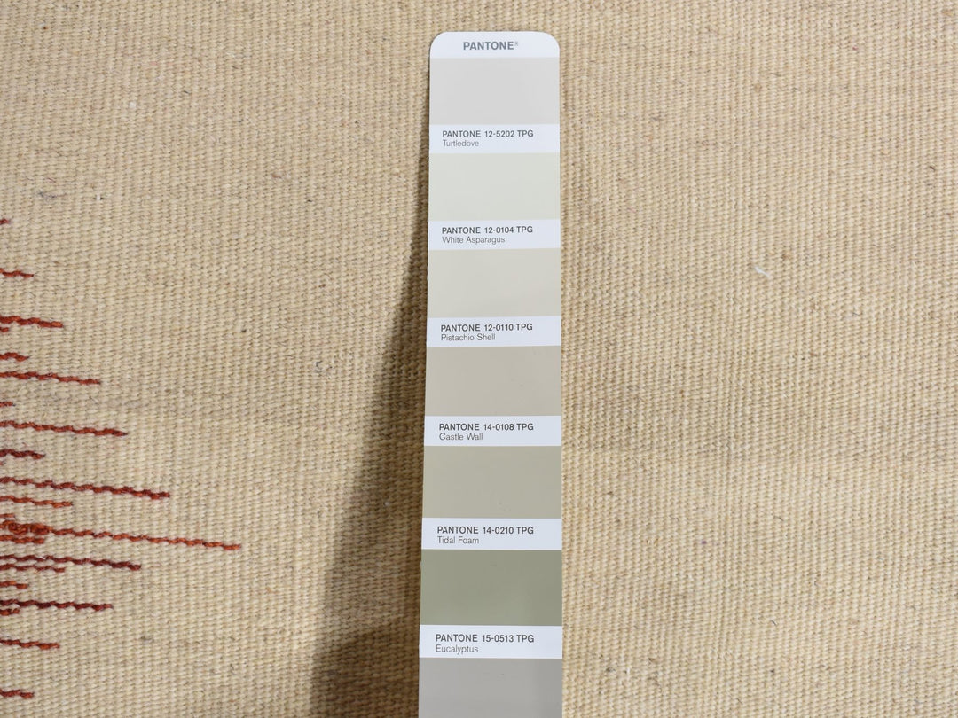 9'0" x 12'7" New Hand Woven Ivory Wool Rectangle Oriental Rug - MOA10287911