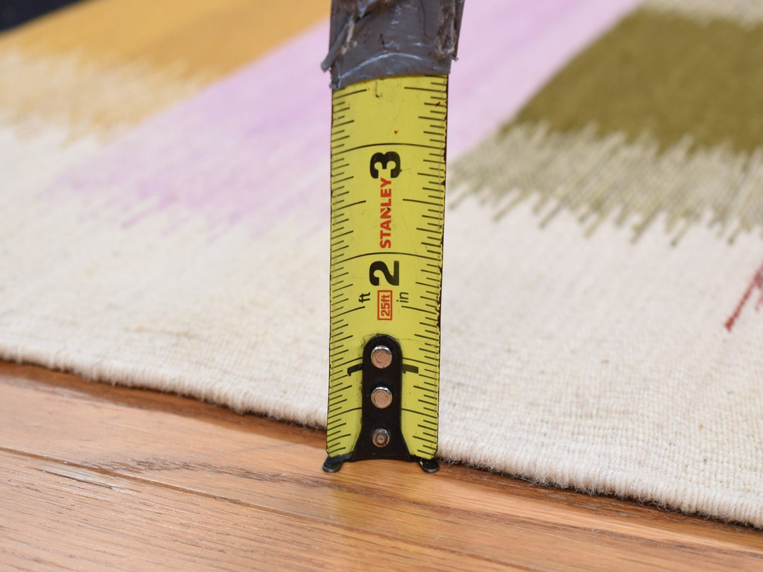 2'7" x 12'2" New Hand Woven Ivory Wool Runner Oriental Rug - MOA10287926