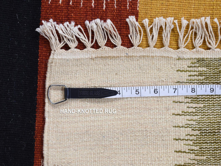 2'7" x 12'2" New Hand Woven Ivory Wool Runner Oriental Rug - MOA10287926