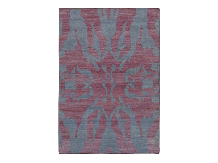 4'0" x 6'0" New Hand Woven Grey Wool Rectangle Oriental Rug - MOA10287929